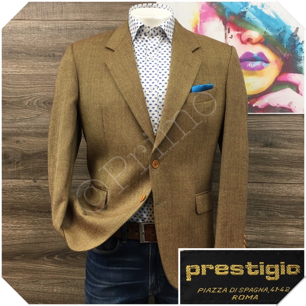 VINTAGE Mens Wool Cashmere Blazer Sport Coat Casual Jacket Size 42R Classic Suit